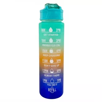 Motivační sportovní láhev 3v1, 2000 ml + 900 ml + 300 ml, Černá Motivační sportovní láhev 3v1, 2000 ml + 900 ml + 300 ml, Černá