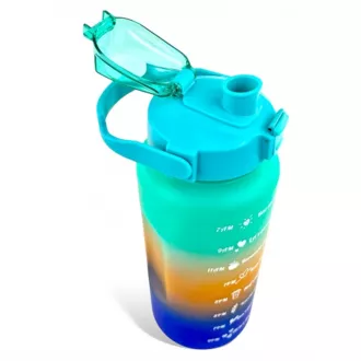 Motivační sportovní láhev 3v1, 2000 ml + 900 ml + 300 ml, Černá Motivační sportovní láhev 3v1, 2000 ml + 900 ml + 300 ml, Černá