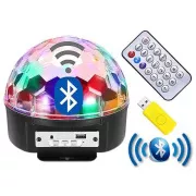 Diskotéková svíticí Bluetooth USB koule + dálkový ovladač