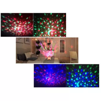 Noční LED projektor hvězd s USB, Černá