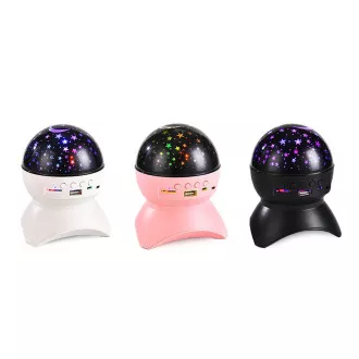 Noční LED projektor hvězd s USB, Černá