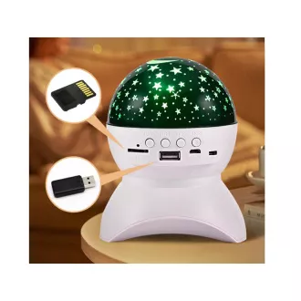 Noční LED projektor hvězd s USB, Černá