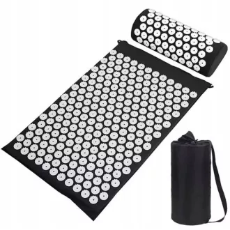 Akupresurní PREMIUM podložka na cvičení s polštářkem 67x42x2 cm, Černá Akupresurní PREMIUM podložka na cvičení s polštářkem 67x42x2 cm, Černá