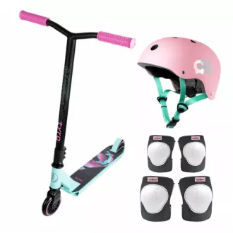 Výhodný freestyle set s chrániči MOVINO TYRO MINT-PINK Výhodný freestyle set s chrániči MOVINO TYRO MINT-PINK