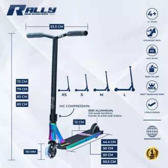 Freestyle koloběžka NKD Rally V4 Matt Rainbow Freestyle koloběžka NKD Rally V4 Matt Rainbow