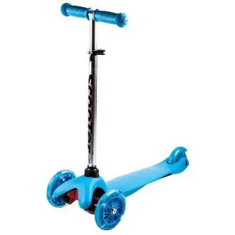 Koloběžka tříkolová MINI SCOOTER se svítícími kolečky, modrá - Rozbalené