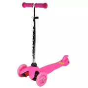 Koloběžka tříkolová MINI SCOOTER se svítícími kolečky, růžová