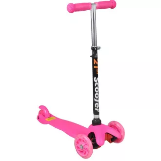 Koloběžka tříkolová MINI SCOOTER se svítícími kolečky, růžová Koloběžka tříkolová MINI SCOOTER se svítícími kolečky, růžová