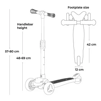 Dětská tříkolová koloběžka Story Mini Friends s LED kolečky scooter , bílá Dětská tříkolová koloběžka Story Mini Friends s LED kolečky scooter , bílá