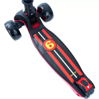 Dětská tříkolová koloběžka Story 2v1 Deluxe se svítícími kolečky mini scooter, černo-červená Dětská tříkolová koloběžka Story 2v1 Deluxe se svítícími kolečky mini scooter, černo-červená