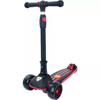 Dětská tříkolová koloběžka Story 2v1 Deluxe se svítícími kolečky mini scooter, černo-červená Dětská tříkolová koloběžka Story 2v1 Deluxe se svítícími kolečky mini scooter, černo-červená