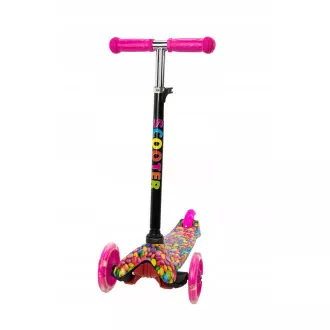 Koloběžka tříkolová MINI SCOOTER se svítícími kolečky, BONBON Koloběžka tříkolová MINI SCOOTER se svítícími kolečky, BONBON