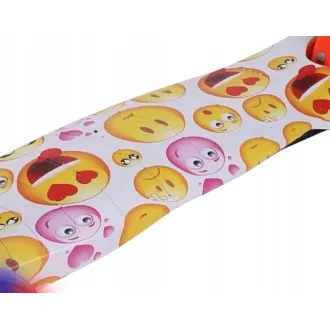 Koloběžka tříkolová MINI SCOOTER se svítícími kolečky, EMOJI - Rozbalené