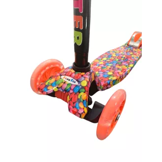 Koloběžka tříkolová MAXI SCOOTER se svítícími kolečky, BONBON or Koloběžka tříkolová MAXI SCOOTER se svítícími kolečky, BONBON or