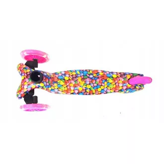Koloběžka tříkolová MAXI SCOOTER se svítícími kolečky, BONBON, růžový Koloběžka tříkolová MAXI SCOOTER se svítícími kolečky, BONBON, růžový