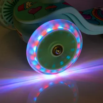 Dětská tříkolová koloběžka MTR Funny s LED koly, mintová Dětská tříkolová koloběžka MTR Funny s LED koly, mintová
