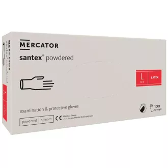 SANTEX POWDERED – Latexové pudrované rukavice tělové, 100 ks, XL SANTEX POWDERED – Latexové pudrované rukavice tělové, 100 ks, XL