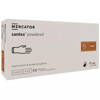 SANTEX POWDERED – Latexové pudrované rukavice tělové, 100 ks, XL SANTEX POWDERED – Latexové pudrované rukavice tělové, 100 ks, XL