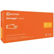 DERMAGEL COATED - Latexové nepudrované rukavice tělové, vnitřní vrstva polymer, 100 ks, S