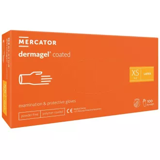DERMAGEL COATED - Latexové nepudrované rukavice tělové, vnitřní vrstva polymer, 100 ks, XL DERMAGEL COATED - Latexové nepudrované rukavice tělové, vnitřní vrstva polymer, 100 ks, XL