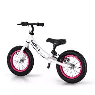Dětské odrážedlo MOVINO Cariboo ADVENTURE s brzdou, nafukovací kola 12'', bílo-růžové Dětské odrážedlo MOVINO Cariboo ADVENTURE s brzdou, nafukovací kola 12'', bílo-růžové