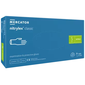 NITRYLEX CLASSIC - Nitrilové rukavice (bez pudru) modré, nesterilní - 100 ks, S NITRYLEX CLASSIC - Nitrilové rukavice (bez pudru) modré, nesterilní - 100 ks, S