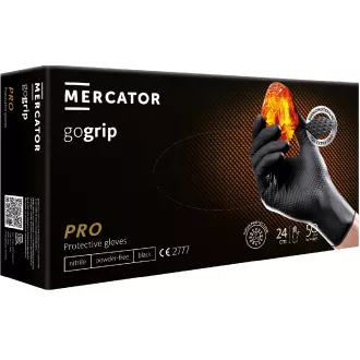 MERCATOR® GOGRIP - Nitrilové rukavice, bez pudru, 50 ks, černé, L MERCATOR® GOGRIP - Nitrilové rukavice, bez pudru, 50 ks, černé, L