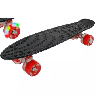 Pennyboard s LED kolečky, 56 cm BLACK/RED Pennyboard s LED kolečky, 56 cm BLACK/RED