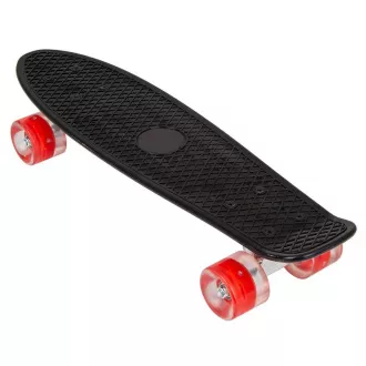 Pennyboard s LED kolečky, 56 cm BLACK/RED Pennyboard s LED kolečky, 56 cm BLACK/RED