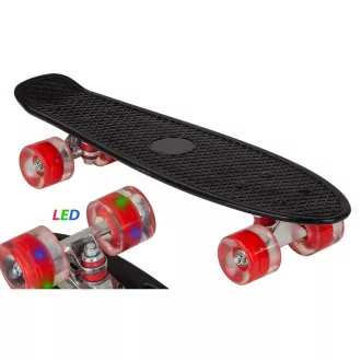 Pennyboard s LED kolečky, 56 cm BLACK/RED Pennyboard s LED kolečky, 56 cm BLACK/RED