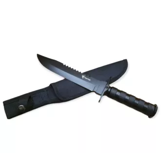 Taktický nůž MILITARY FINKA SURVIVAL 35 cm černý/stříbrný, Černá Taktický nůž MILITARY FINKA SURVIVAL 35 cm černý/stříbrný, Černá