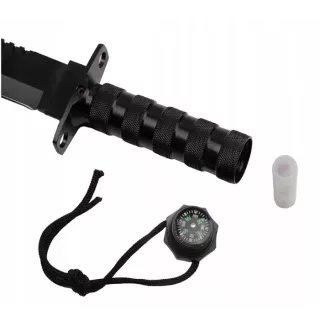 Taktický nůž MILITARY FINKA SURVIVAL 35 cm černý/stříbrný, Černá Taktický nůž MILITARY FINKA SURVIVAL 35 cm černý/stříbrný, Černá