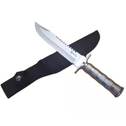Taktický nůž MILITARY FINKA SURVIVAL 35 cm černý/stříbrný, Stříbrná