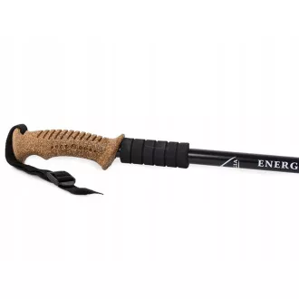 Trekingové hole Nordic Walking s ergonomickou, korkovou rukojetí, 135 cm, 2 ks, Černá
