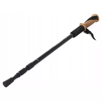 Trekingové hole Nordic Walking s ergonomickou, korkovou rukojetí, 135 cm, 2 ks, Černá