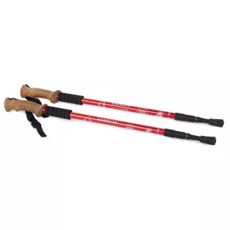 Trekingové hole Nordic Walking s ergonomickou, korkovou rukojetí, 135 cm, 2 ks, Černá