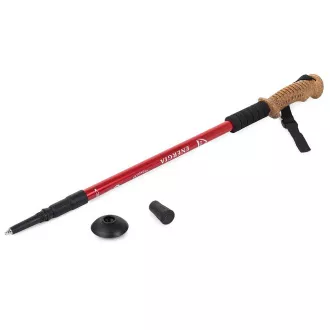 Trekingové hole Nordic Walking s ergonomickou, korkovou rukojetí, 135 cm, 2 ks, Černá