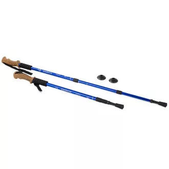 Trekingové hole Nordic Walking s ergonomickou, korkovou rukojetí, 135 cm, 2 ks, Červená