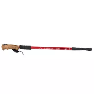 Trekingové hole Nordic Walking s ergonomickou, korkovou rukojetí, 135 cm, 2 ks, Červená