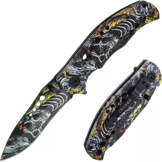 Skládací taktický nůž SKULL 20 cm, Žlutá Skládací taktický nůž SKULL 20 cm, Žlutá