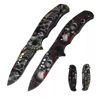 Skládací taktický nůž SKULL 20 cm, Žlutá Skládací taktický nůž SKULL 20 cm, Žlutá