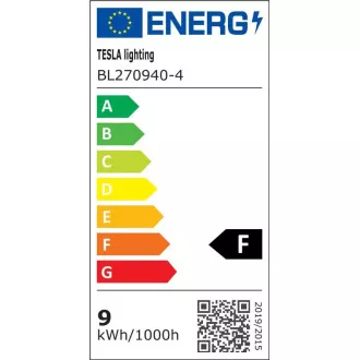 TESLA - LED BL270940-4, žárovka BULB E27, 9W, 230V, 806lm, 25 000h, 4000K studená bílá, 220°