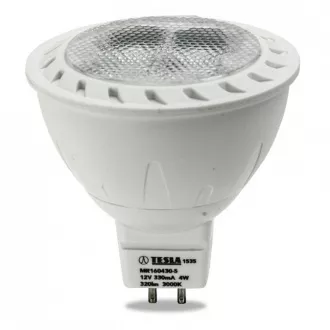 TESLA - LED MR160430-5, žárovka GU5,3 MR16, 4W, 12V, 320lm, 20 000h, 3000K teplá bílá, 38° TESLA - LED MR160430-5, žárovka GU5,3 MR16, 4W, 12V, 320lm, 20 000h, 3000K teplá bílá, 38°