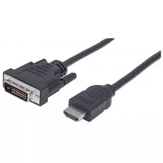 MANHATTAN kabel HDMI Male to DVI-D 24+1 Male, Dual Link, Black, 1, 8m MANHATTAN kabel HDMI Male to DVI-D 24+1 Male, Dual Link, Black, 1, 8m