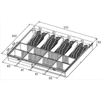 Virtuos náhradní plastový pořadač na peníze 4/8 pro zásuvku S-410 Virtuos náhradní plastový pořadač na peníze 4/8 pro zásuvku S-410