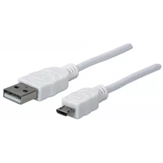 MANHATTAN Kabel propojovací USB 2.0 A Male / Micro-B Male, 1m, bílý MANHATTAN Kabel propojovací USB 2.0 A Male / Micro-B Male, 1m, bílý
