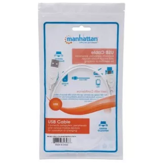 MANHATTAN Kabel propojovací USB 2.0 A Male / Micro-B Male, 1m, bílý MANHATTAN Kabel propojovací USB 2.0 A Male / Micro-B Male, 1m, bílý