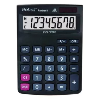 Rebell Kalkulačka RE-PANTHER 8 BX, černá, stolní, osmimístná Rebell Kalkulačka RE-PANTHER 8 BX, černá, stolní, osmimístná