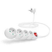 CONNECT IT prodlužovací kabel 230 V, 4 zásuvky, 3 m, s vypínačem (bílý)