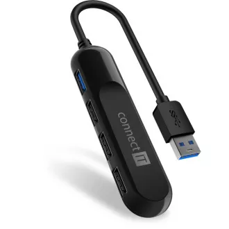 CONNECT IT USB-A hub USB 3.0, externí, ČERNÝ CONNECT IT USB-A hub USB 3.0, externí, ČERNÝ